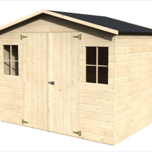 Abri de jardin en bois Kluane, rangement extérieur avec double porte et toiture en pente - Tikamart
