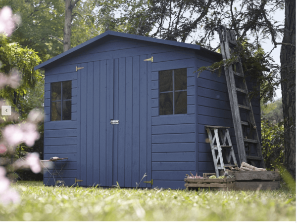 Abri de jardin en bois Kluane, rangement extérieur avec double porte et toiture en pente - Tikamart