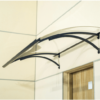 Auvent de porte en aluminium anthracite Olor 120x28x85 cm avec supports et gouttière - Tikamart