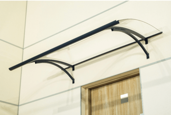 Auvent de porte en aluminium anthracite Olor - Tikamart