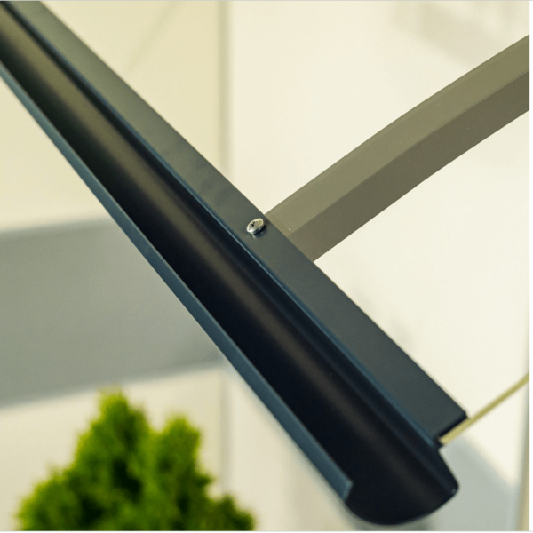Auvent de porte en aluminium anthracite Olor 120x28x85 cm avec gouttière - Tikamart