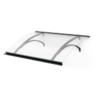 Auvent de porte en aluminium anthracite Olor 120x28x85 cm avec supports et gouttière - Tikamart