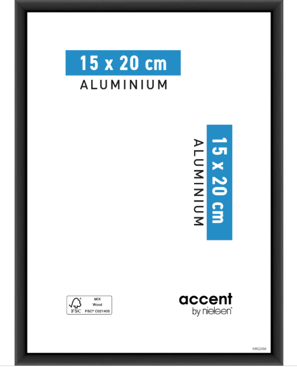 Cadre Accent NIELSEN en aluminium noir H.20 x L.15 cm- Tikamart