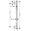 Dimension : Barre de douche Hansgrohe Unica Varia 105 cm en laiton chromé avec distance de perçage variable.​