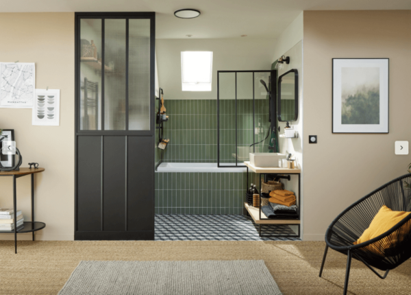 Carrelage mur intérieur effet brique vert 3 - Tikamart