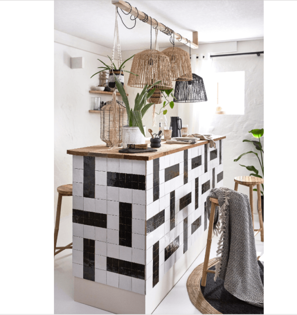 Carrelage mur intérieur effet zellige noir Zellie 4 - Tikamart