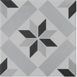 Carrelage sol/mur effet ciment noir Patrimony étoile 20 x 20 cm