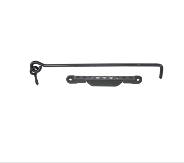Crochet et crémaillère en acier noir prépeint AFBAT, diamètre 8 mm x longueur 400 mm