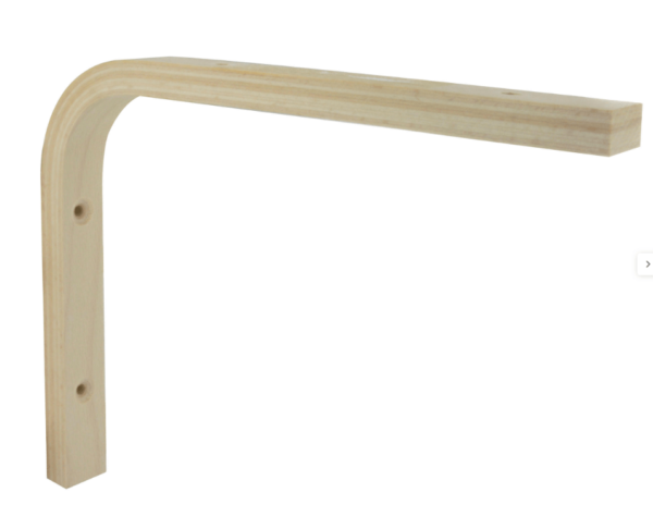 Équerre multiplis en bois brut naturel H.15 x P.20 cm