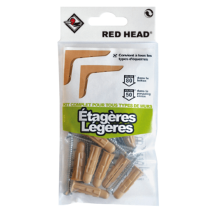 Kit de chevilles à expansion RED HEAD pour étagère légère, diamètre 8 mm x longueur 32 mm