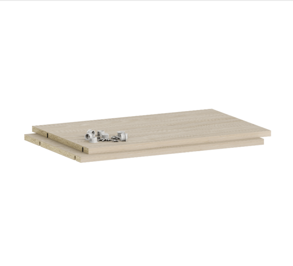 Lot de 2 étagères SPACEO Evo'M effet chêne pour caisson 60 x 38 cm