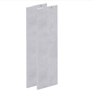 Lot de 2 portes de cuisine Berlin effet béton mat H.102,1 x L.29,7 cm