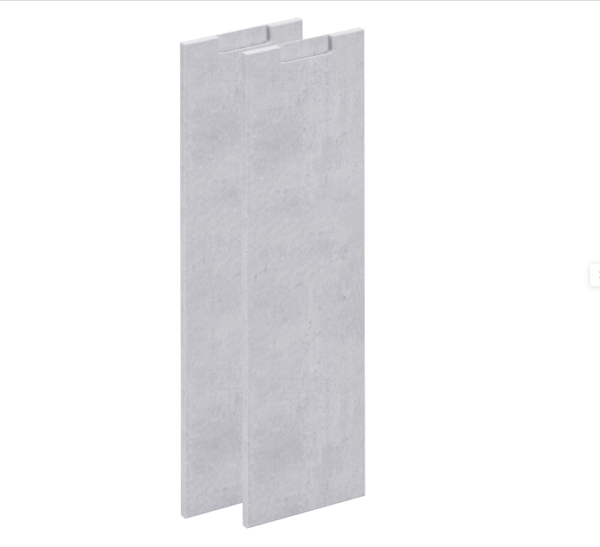 Lot de 2 portes de cuisine Berlin effet béton mat H.102,1 x L.29,7 cm