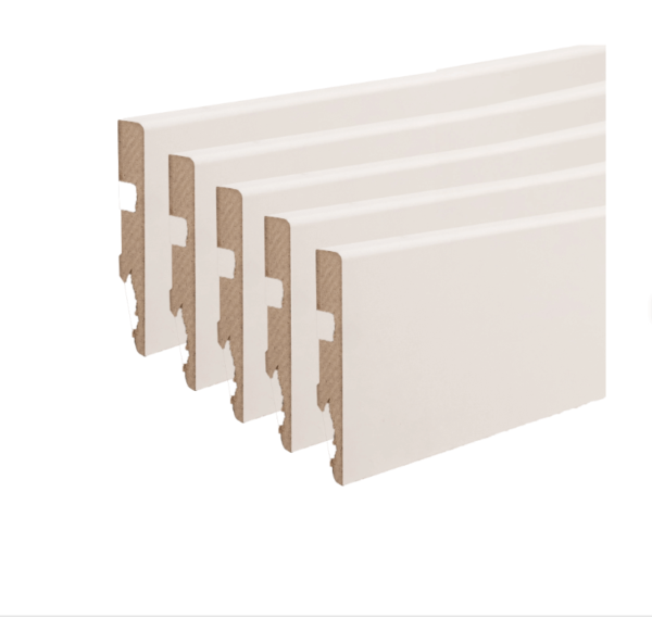 Lot de 5 plinthes MDF blanc Artens, finition élégante et protection des murs - Tikamart
