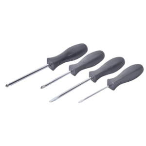 Lot de 4 tournevis multiusage avec embouts plats et cruciformes, adaptés aux travaux courants